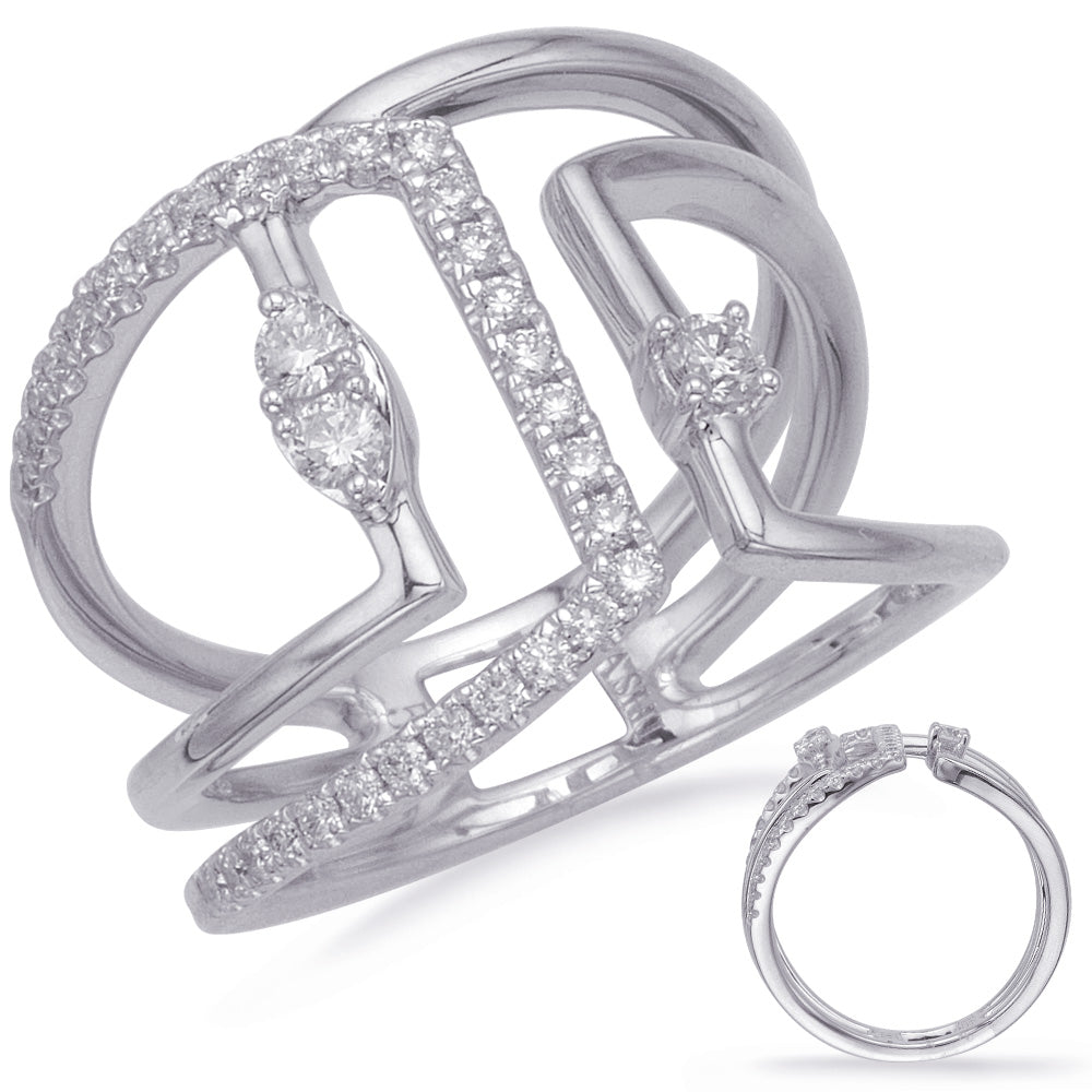 ELIE AZZI 0.38 ctw. WHITE GOLD DIAMOND FASHION RING D4687WG