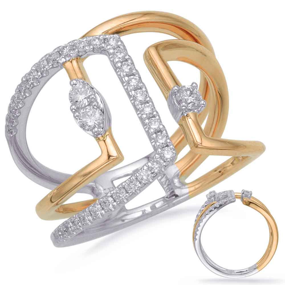 ELIE AZZI 0.38 ctw. YELLOW & WHITE GOLD DIAMOND FASHION RING D4687YW