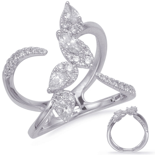 ELIE AZZI 0.84 ctw. WHITE GOLD DIAMOND FASHION RING D4690WG
