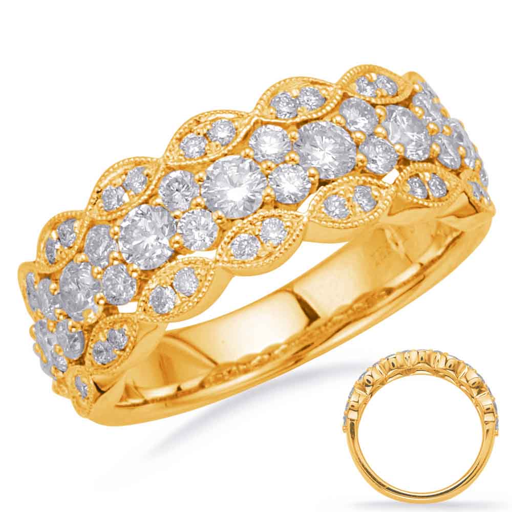 ELIE AZZI 1.17 ctw. YELLOW GOLD DIAMOND FASHION RING D4692YG