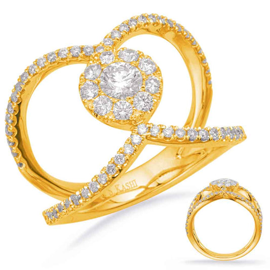 ELIE AZZI 0.86 ctw. YELLOW GOLD DIAMOND FASHION RING D4694YG