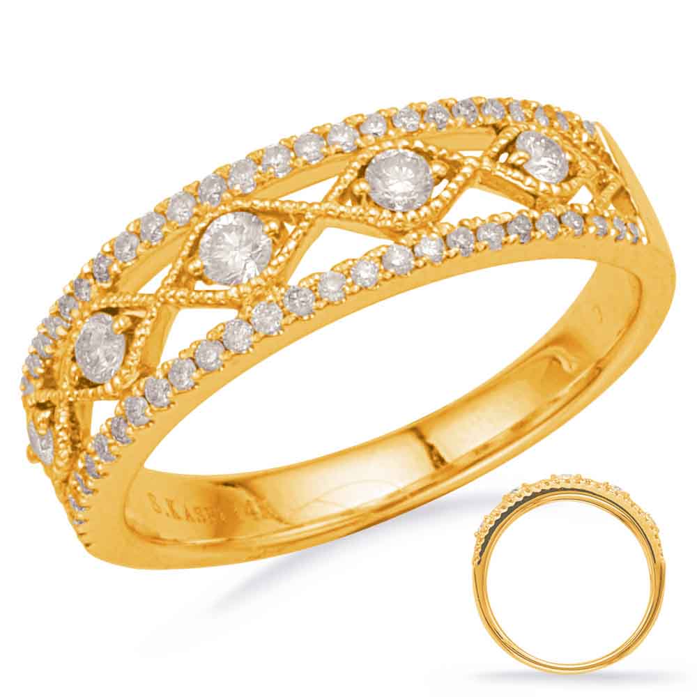 ELIE AZZI 0.36 ctw. YELLOW GOLD DIAMOND FASHION RING D4696YG