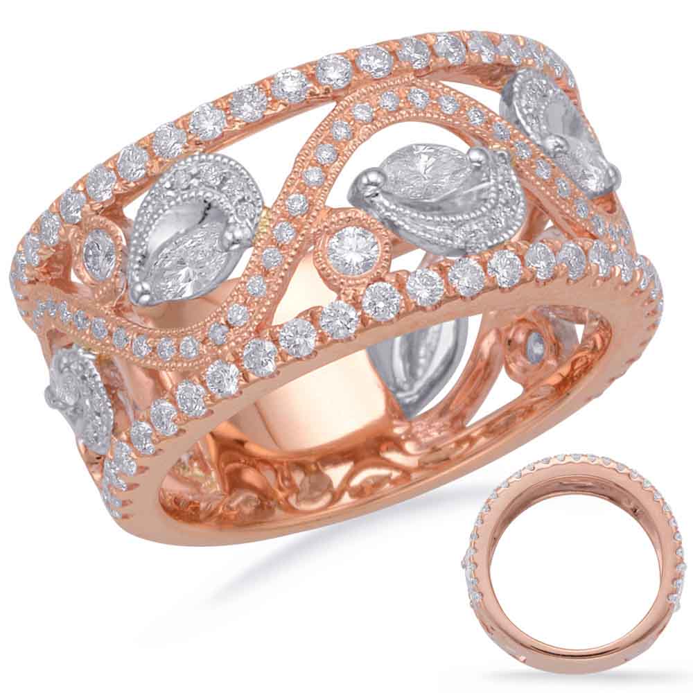 ELIE AZZI 1.26 ctw. ROSE & WHITE GOLD DIAMOND FASHION RING D4703RW