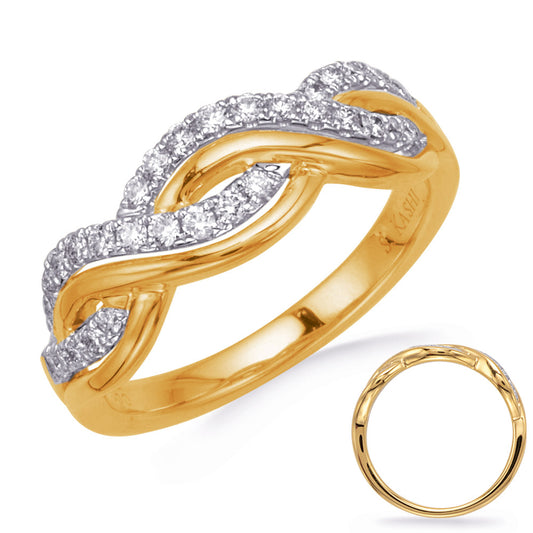 ELIE AZZI 0.31 ctw. YELLOW & WHITE GOLD DIAMOND FASHION RING D4708YW