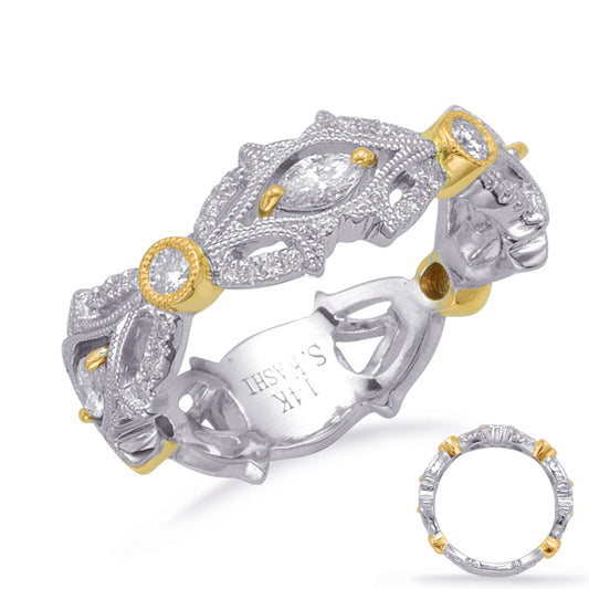 ELIE AZZI 0.48 ctw. YELLOW & WHITE GOLD DIAMOND FASHION RING D4711YW
