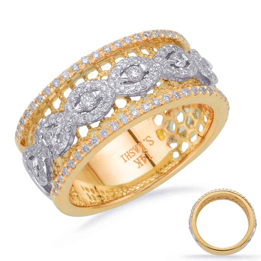 ELIE AZZI 0.51 ctw. YELLOW & WHITE GOLD DIAMOND FASHION RING D4712YW