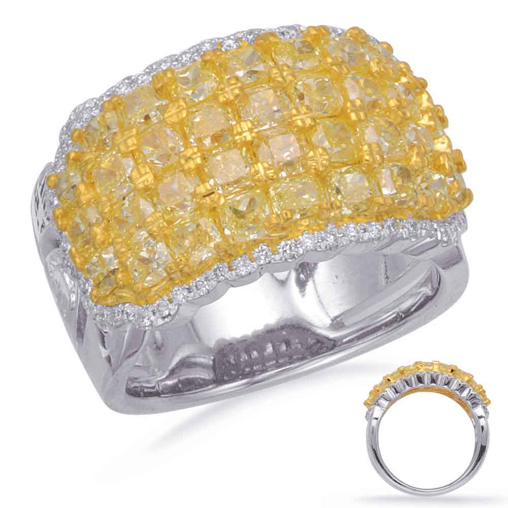 ELIE AZZI 3.83 ctw. YELLOW WHITE & YELLOW DIA FASHION RING D4715YDYW