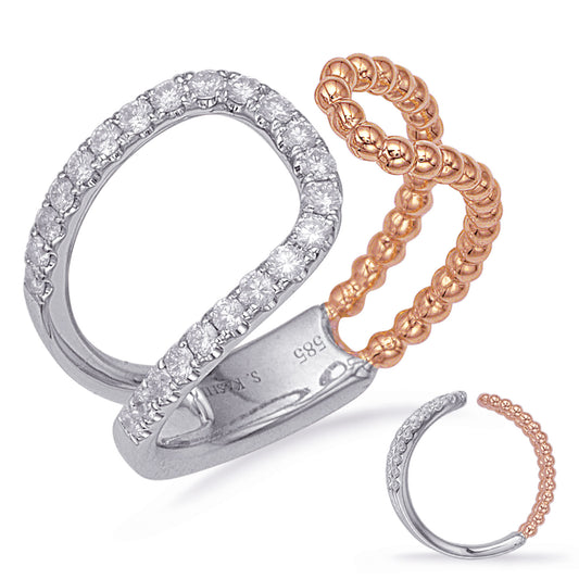 ELIE AZZI 0.33 ctw. ROSE & WHITE GOLD DIAMOND FASHION RING D4724RW