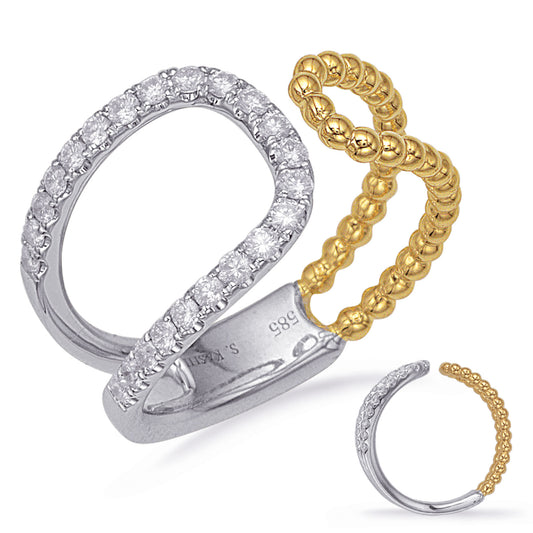 ELIE AZZI 0.33 ctw. YELLOW & WHITE GOLD DIAMOND FASHION RING D4724YW