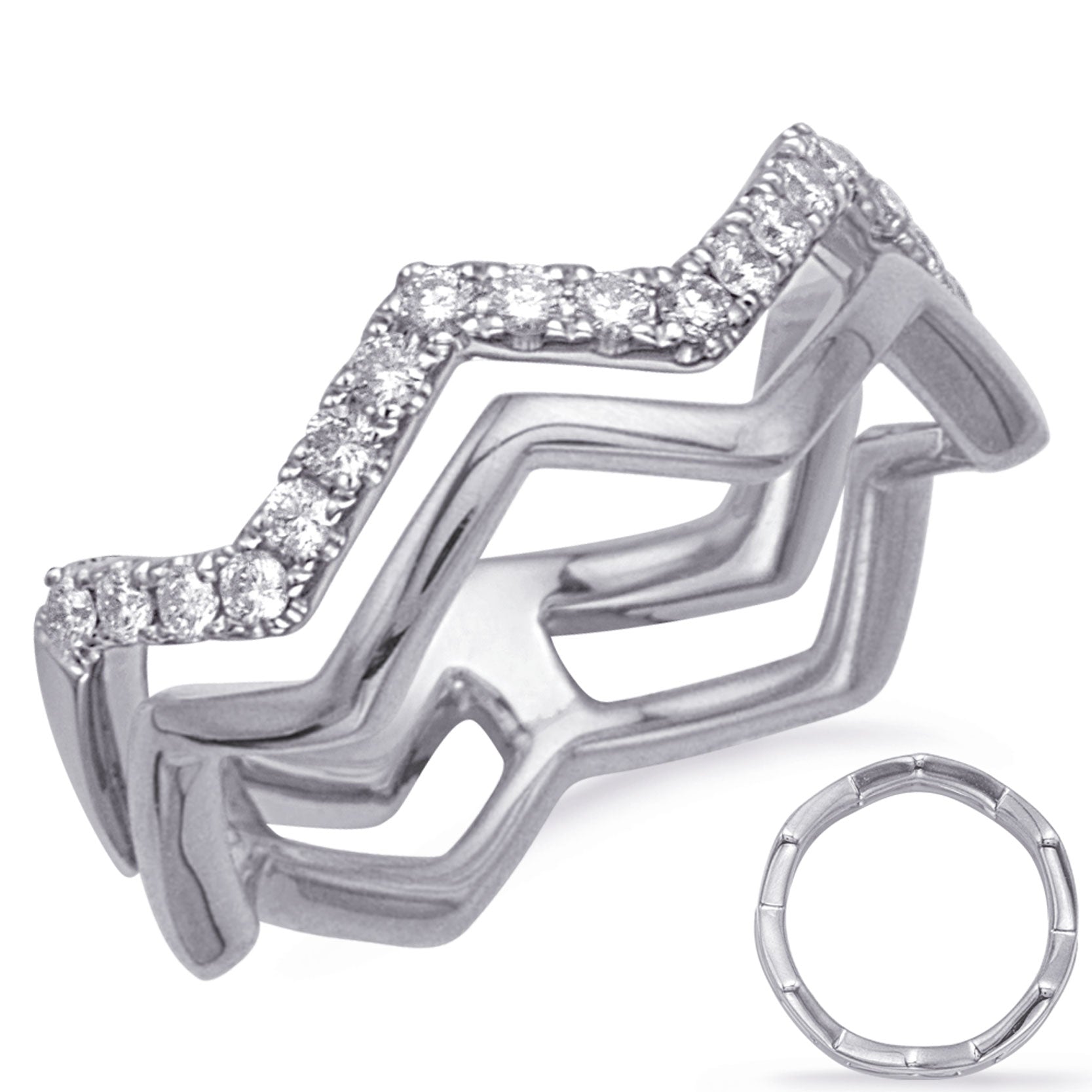 ELIE AZZI 0.32 ctw. WHITE GOLD DIAMOND FASHION RING D4725WG