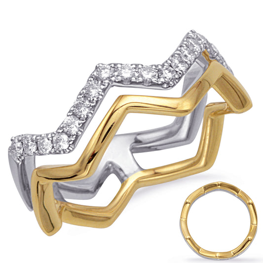 ELIE AZZI 0.32 ctw. YELLOW & WHITE GOLD DIAMOND FASHION RING D4725YW