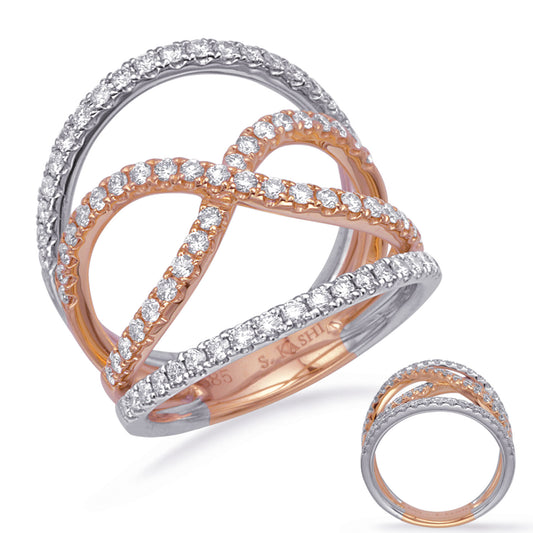 ELIE AZZI 0.84 ctw. ROSE & WHITE GOLD DIAMOND FASHION RING D4726RW