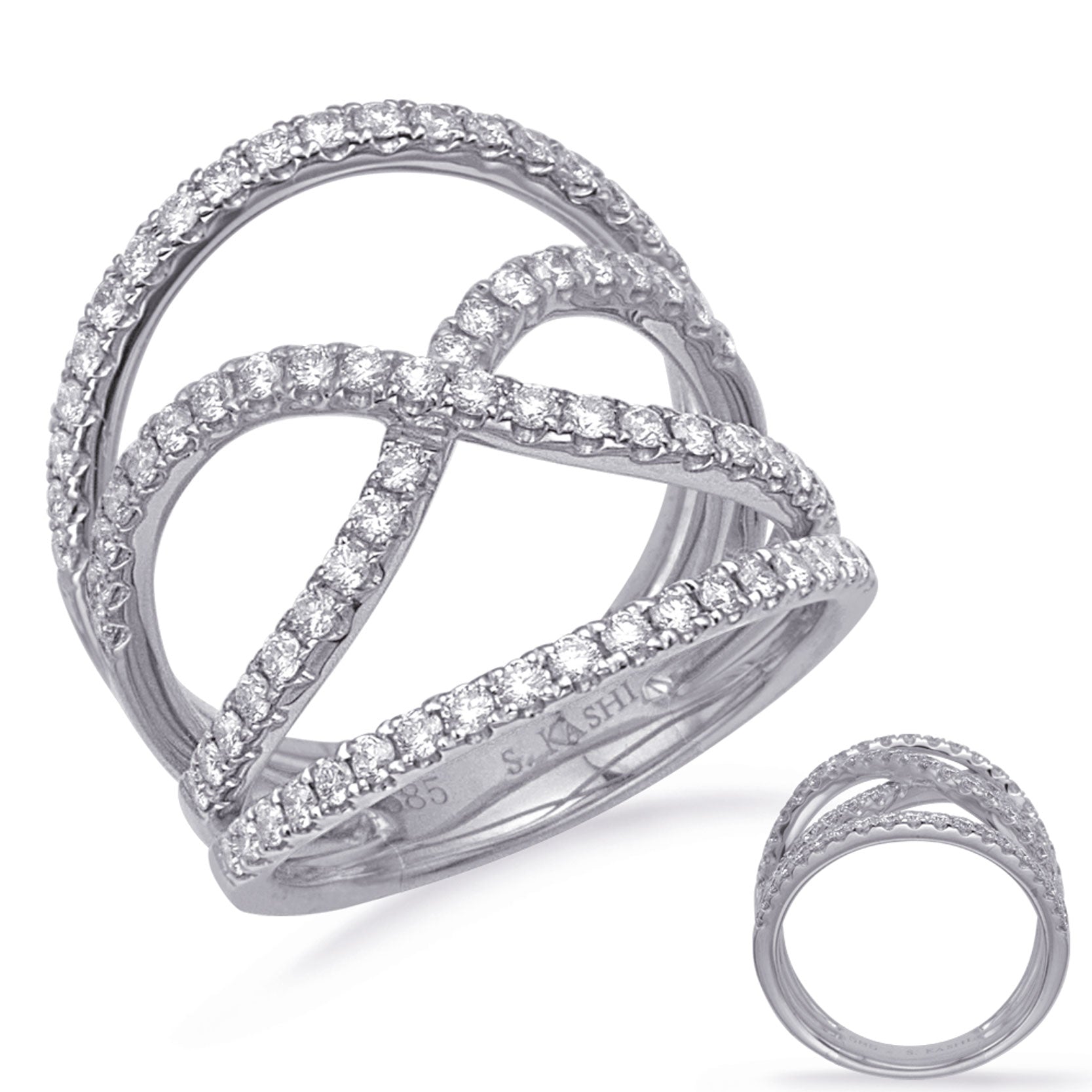 ELIE AZZI 0.84 ctw. WHITE GOLD DIAMOND FASHION RING D4726WG