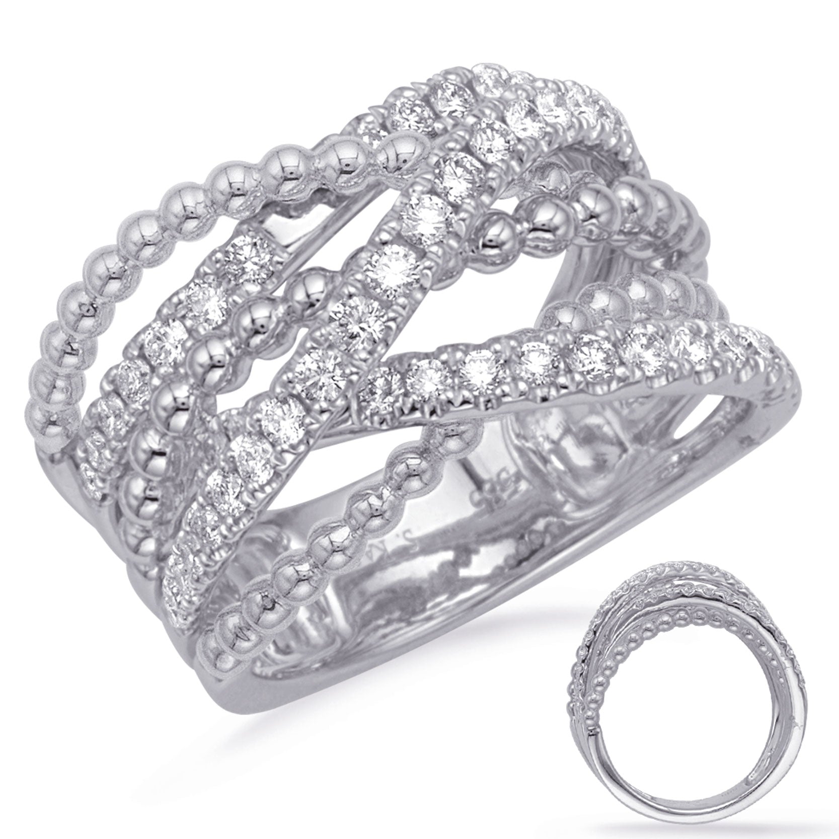 ELIE AZZI 0.75 ctw. WHITE GOLD DIAMOND FASHION RING D4728WG