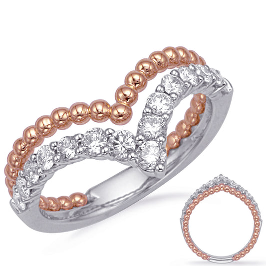 ELIE AZZI 0.53 ctw. ROSE & WHITE GOLD DIAMOND FASHION RING D4729RW