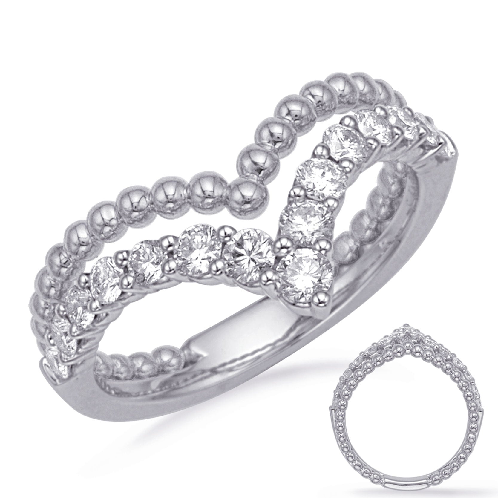 ELIE AZZI 0.53 ctw. WHITE GOLD DIAMOND FASHION RING D4729WG