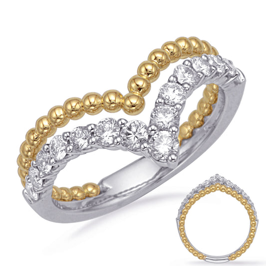 ELIE AZZI 0.53 ctw. YELLOW & WHITE GOLD DIAMOND FASHION RING D4729YW