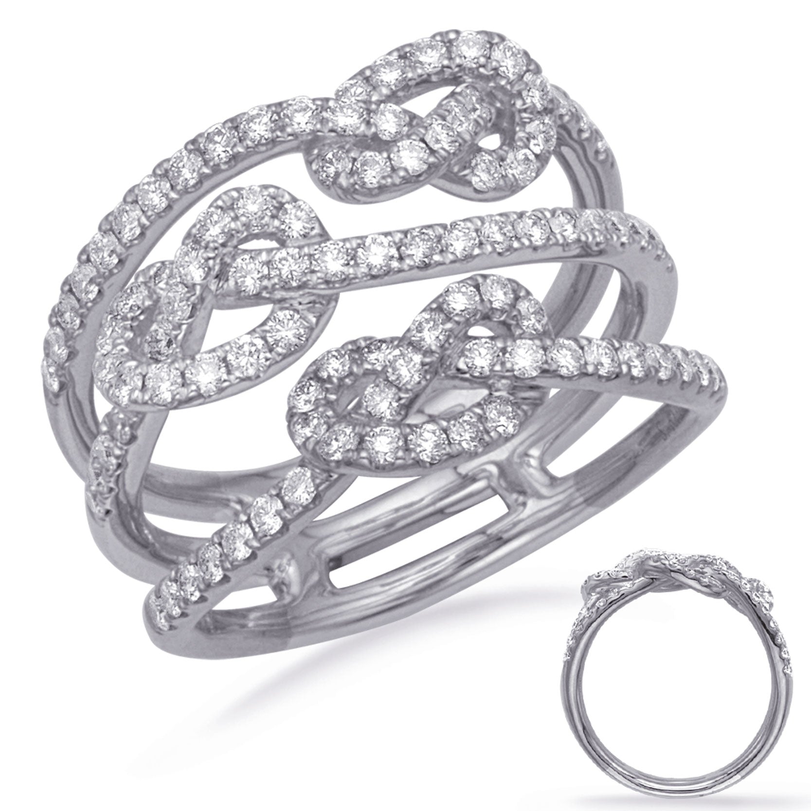 ELIE AZZI 0.82 ctw. WHITE GOLD DIAMOND FASHION RING D4730WG