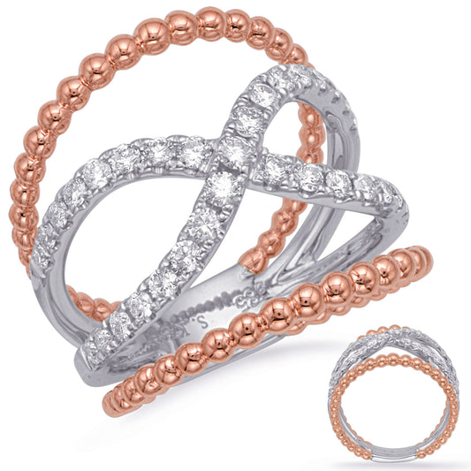 ELIE AZZI 0.69 ctw. ROSE & WHITE GOLD DIAMOND FASHION RING D4731RW