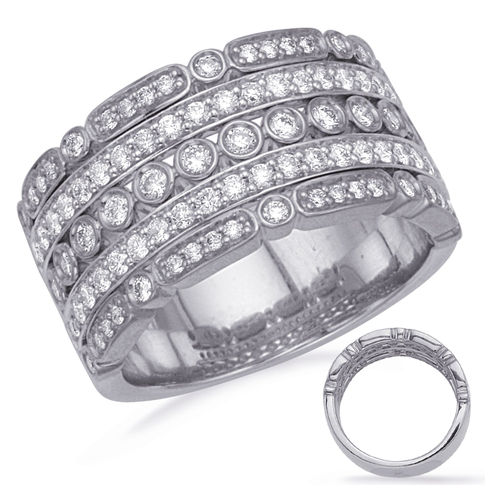 ELIE AZZI 0.83 ctw. WHITE GOLD DIAMOND FASHION RING D4732WG