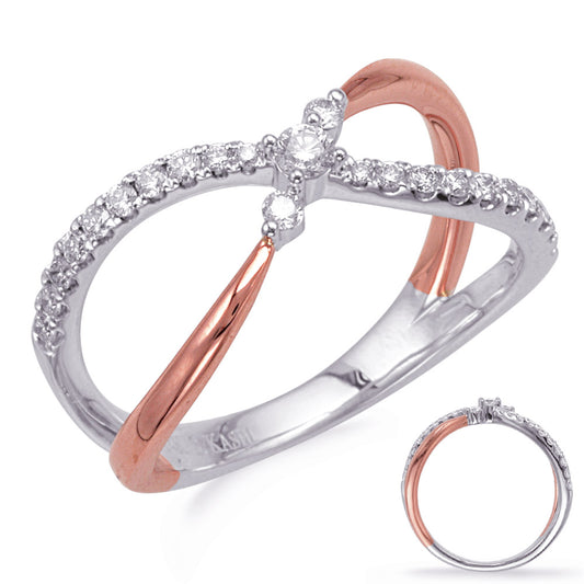 ELIE AZZI 0.30 ctw. ROSE & WHITE GOLD DIAMOND FASHION RING D4737RW