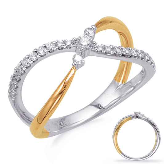 ELIE AZZI 0.30 ctw. YELLOW & WHITE GOLD DIAMOND FASHION RING D4737YW