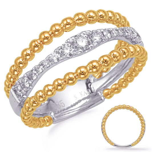 ELIE AZZI 0.33 ctw. YELLOW & WHITE GOLD DIAMOND FASHION RING D4739YW