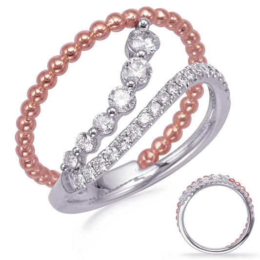 ELIE AZZI 0.52 ctw. ROSE & WHITE GOLD DIAMOND FASHION RING D4740RW
