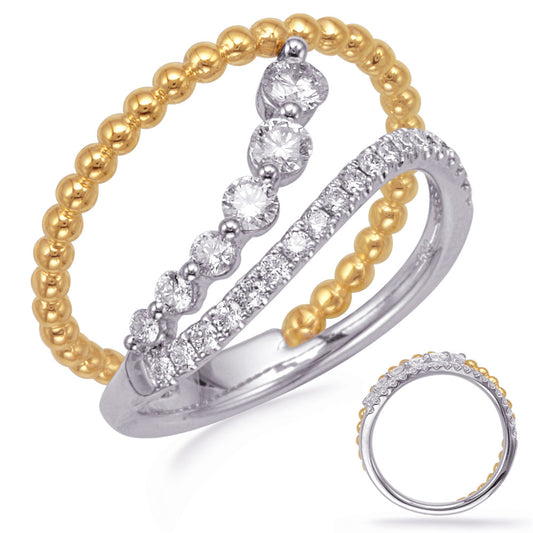 ELIE AZZI 0.52 ctw. YELLOW & WHITE GOLD DIAMOND FASHION RING D4740YW