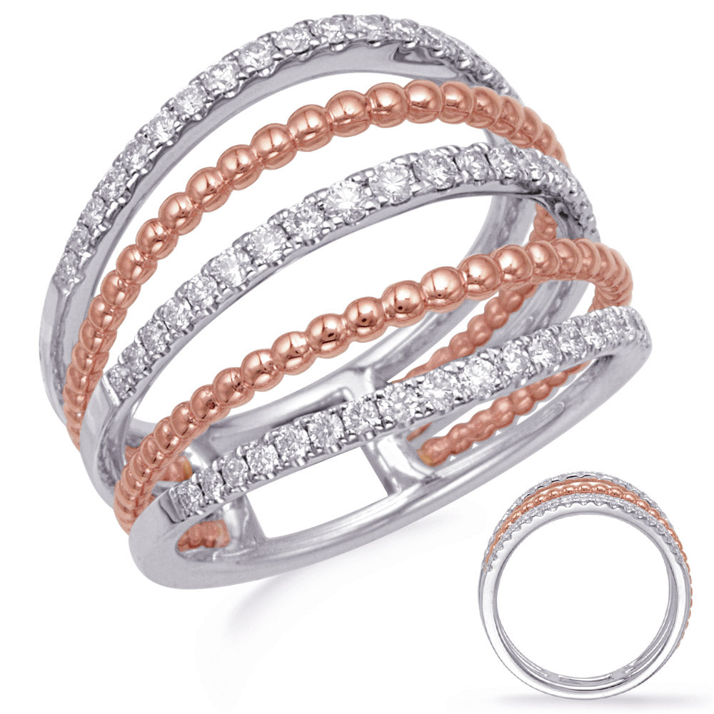 ELIE AZZI 0.52 ctw. ROSE & WHITE GOLD DIAMOND FASHION RING D4741RW