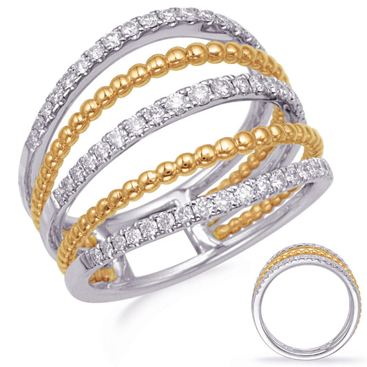 ELIE AZZI 0.52 ctw. YELLOW & WHITE GOLD DIAMOND FASHION RING D4741YW