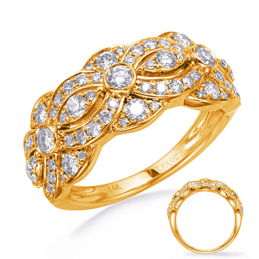 ELIE AZZI 1.00 ctw. YELLOW GOLD DIAMOND FASHION RING D4749YG