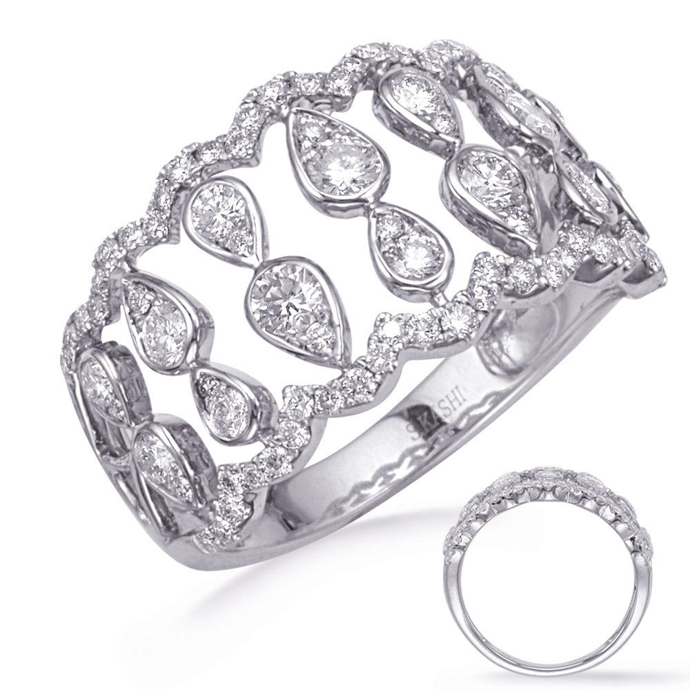 ELIE AZZI 0.89 ctw. WHITE GOLD DIAMOND FASHION RING D4750WG