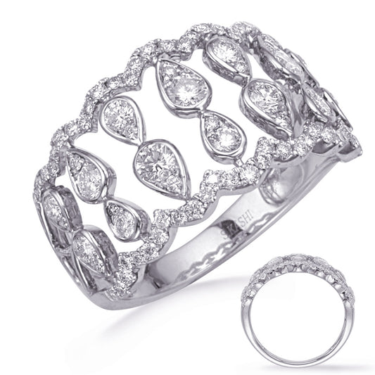 ELIE AZZI 0.89 ctw. WHITE GOLD DIAMOND FASHION RING D4750WG