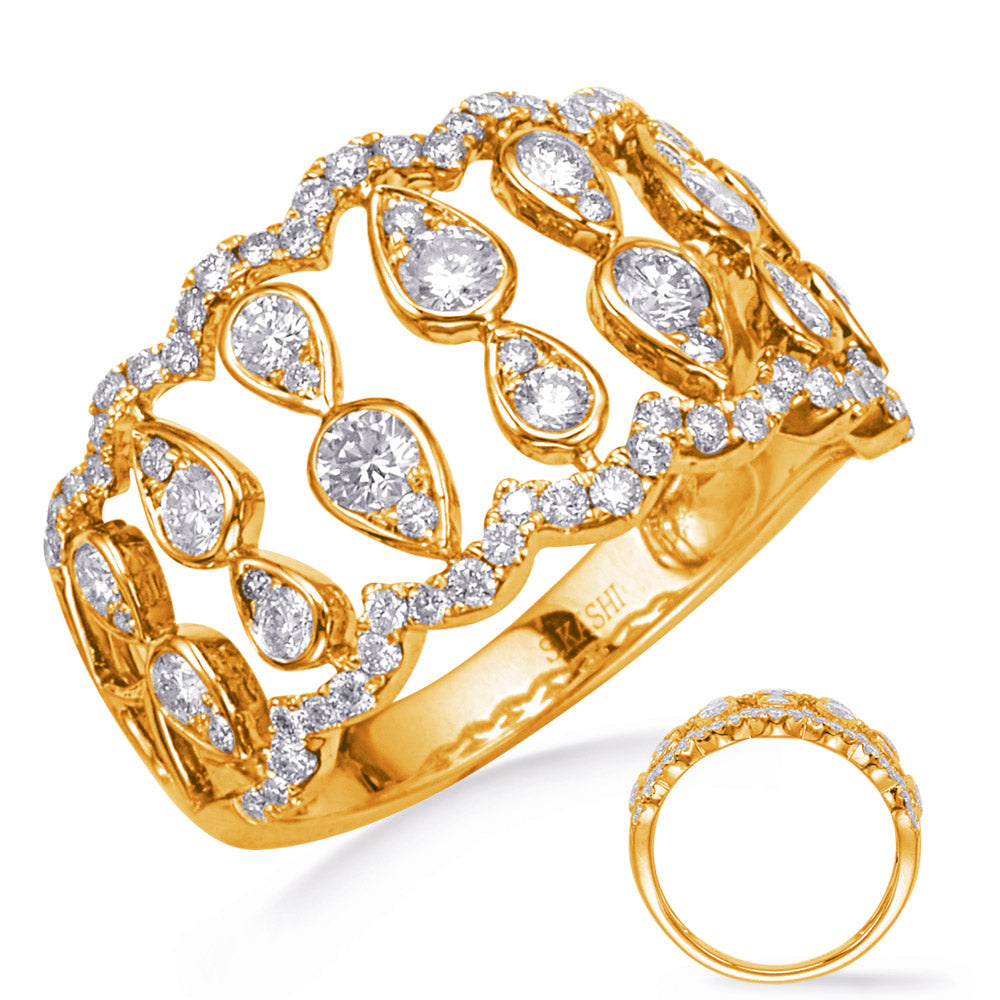 ELIE AZZI 0.89 ctw. YELLOW GOLD DIAMOND FASHION RING D4750YG