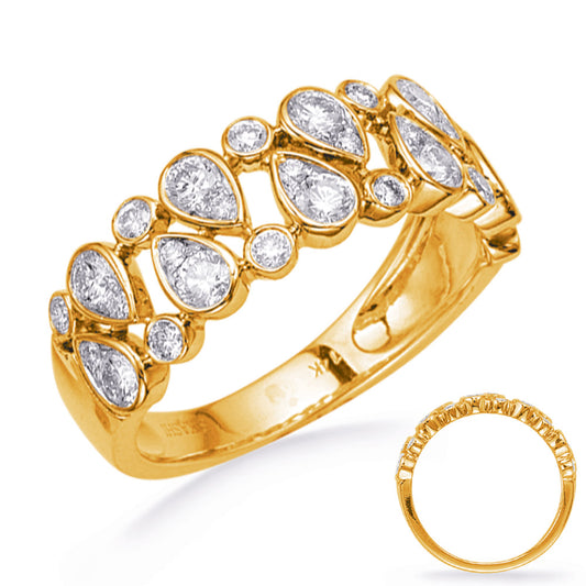 ELIE AZZI 0.80 ctw. YELLOW GOLD DIAMOND FASHION RING D4751YG
