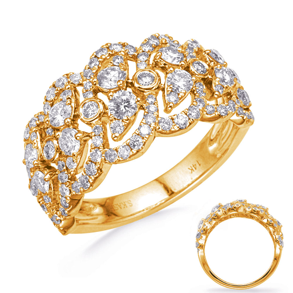ELIE AZZI 1.27 ctw. YELLOW GOLD DIAMOND FASHION RING D4753YG