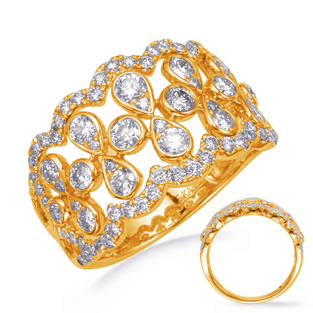 ELIE AZZI 1.22 ctw. YELLOW GOLD DIAMOND FASHION RING D4754YG