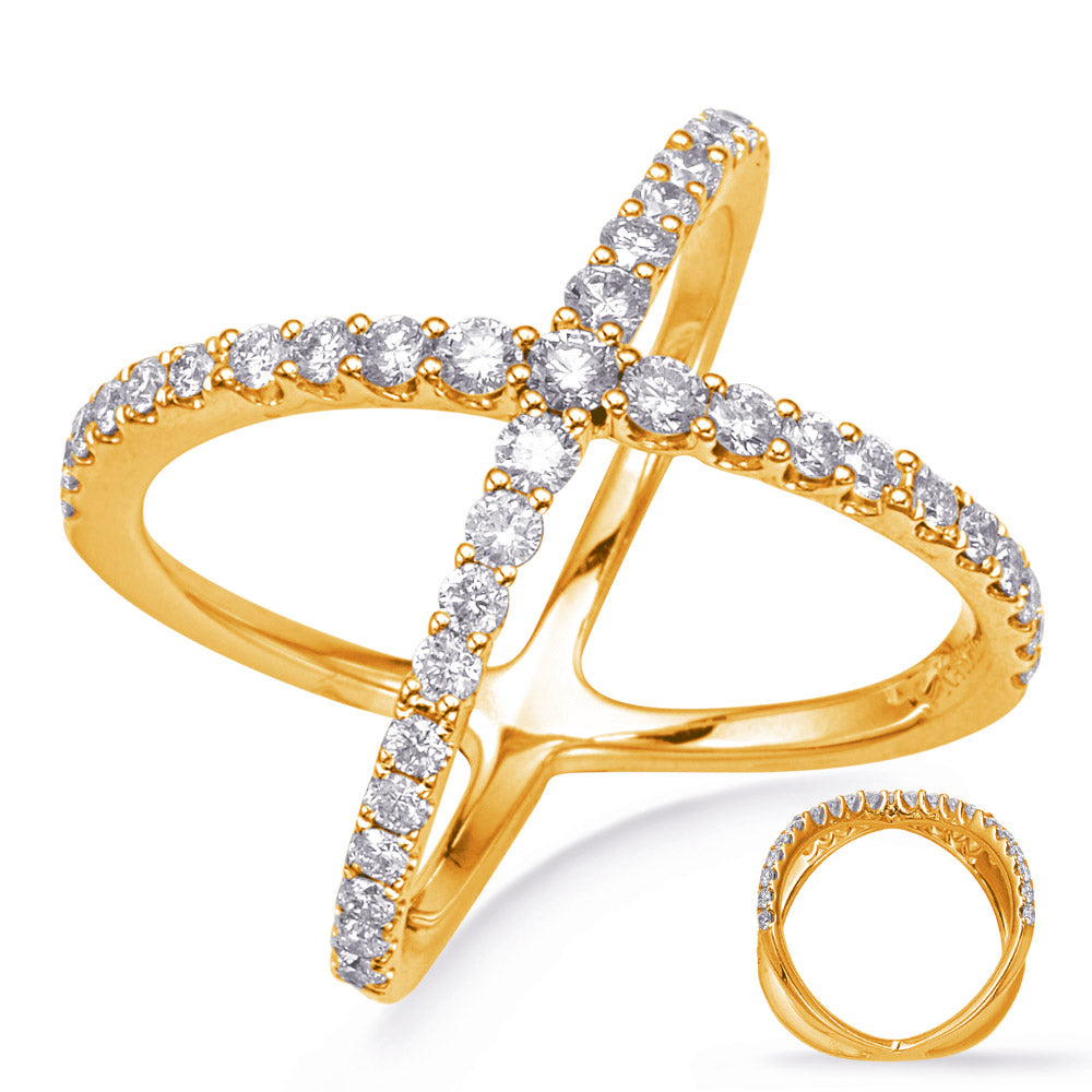 ELIE AZZI 0.81 ctw. YELLOW GOLD DIAMOND FASHION RING D4755YG