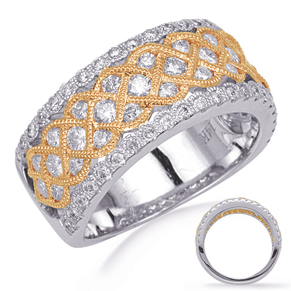 ELIE AZZI 0.94 ctw. YELLOW & WHITE GOLD DIAMOND RING D4758YW