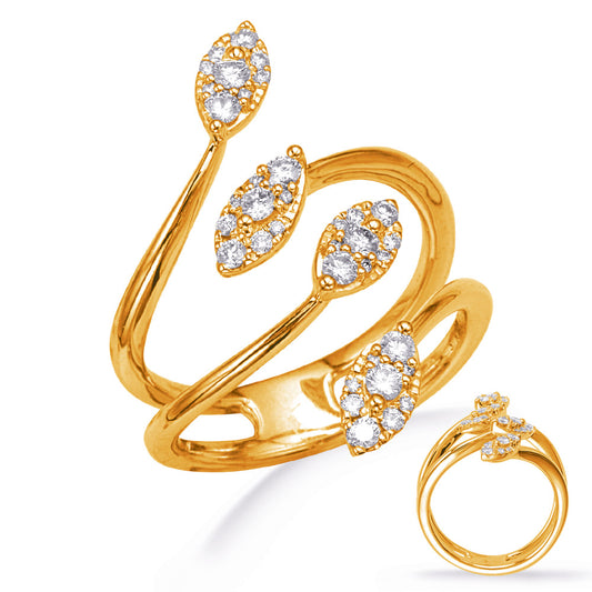 ELIE AZZI 0.41 ctw. YELLOW GOLD DIAMOND FASHION RING D4761YG