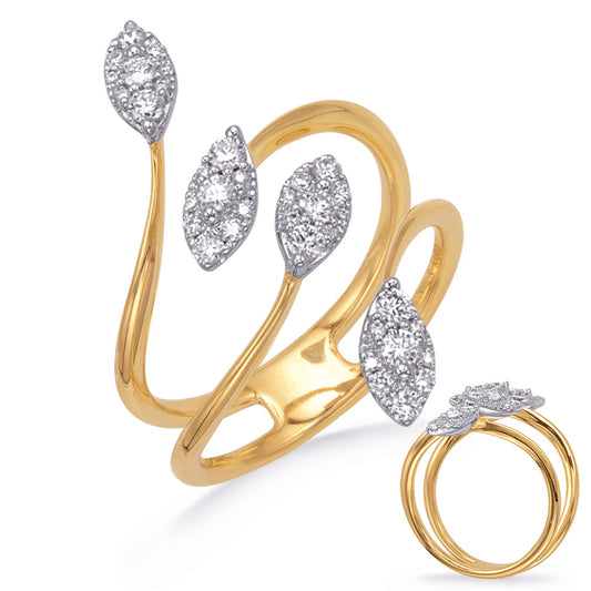 ELIE AZZI 0.41 ctw. YELLOW & WHITE GOLD DIAMOND FASHION RING D4761YW