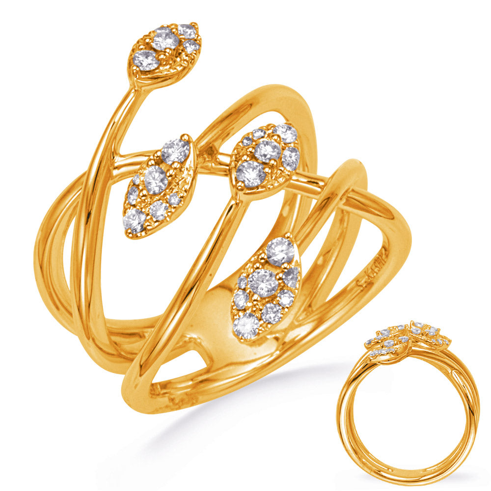 ELIE AZZI 0.31 ctw. YELLOW GOLD DIAMOND FASHION RING D4762YG