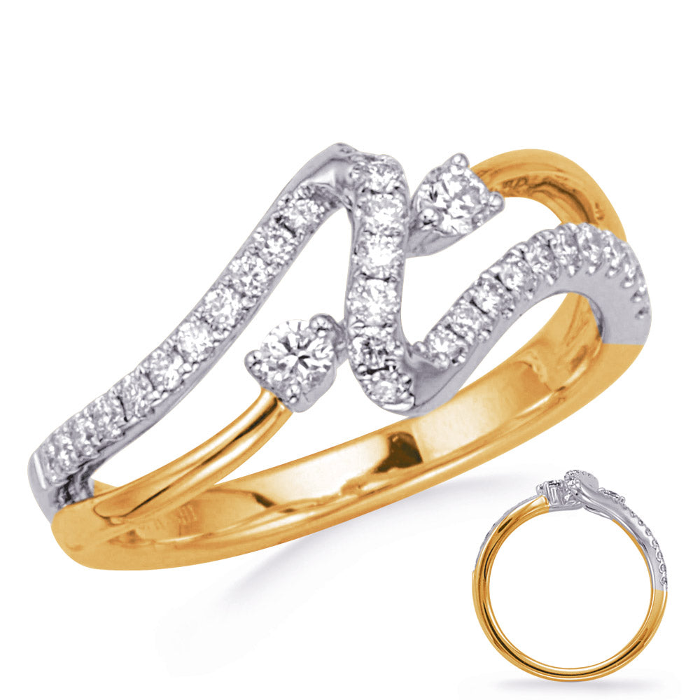 ELIE AZZI 0.38 ctw. WHITE & YELLOW GOLD DIAMOND RING D4775YW