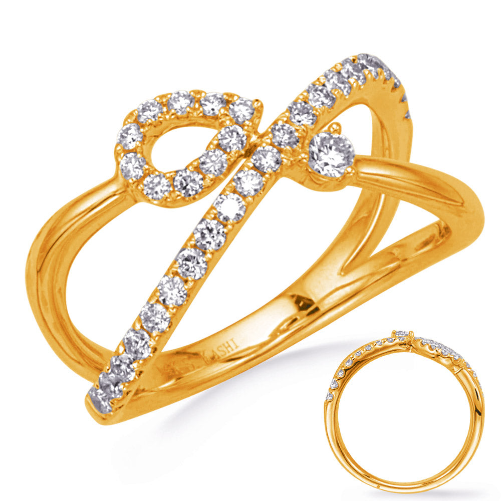 ELIE AZZI 0.44 ctw. YELLOW GOLD DIAMOND RING D4776YG