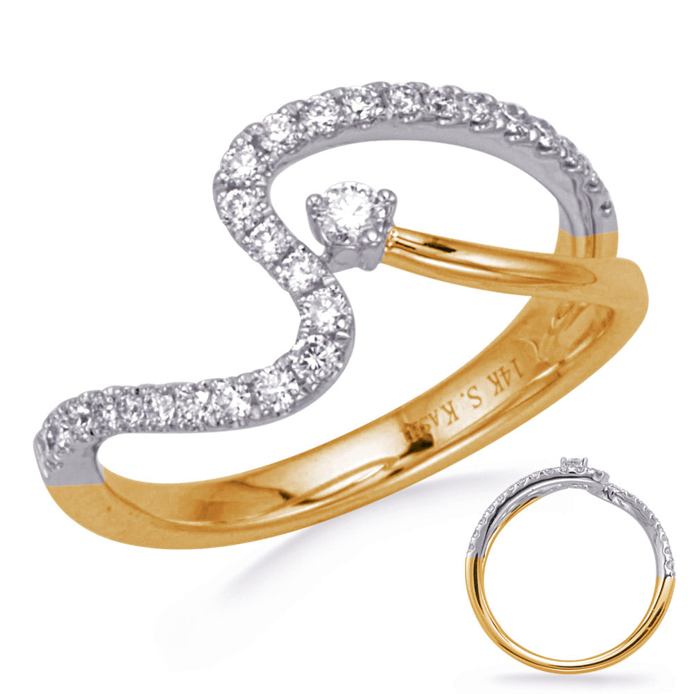 ELIE AZZI 0.32 ctw. WHITE & YELLOW GOLD DIAMOND RING D4777YW
