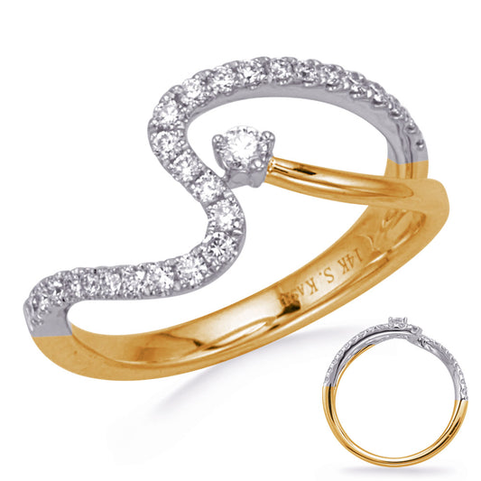 ELIE AZZI 0.32 ctw. WHITE & YELLOW GOLD DIAMOND RING D4777YW