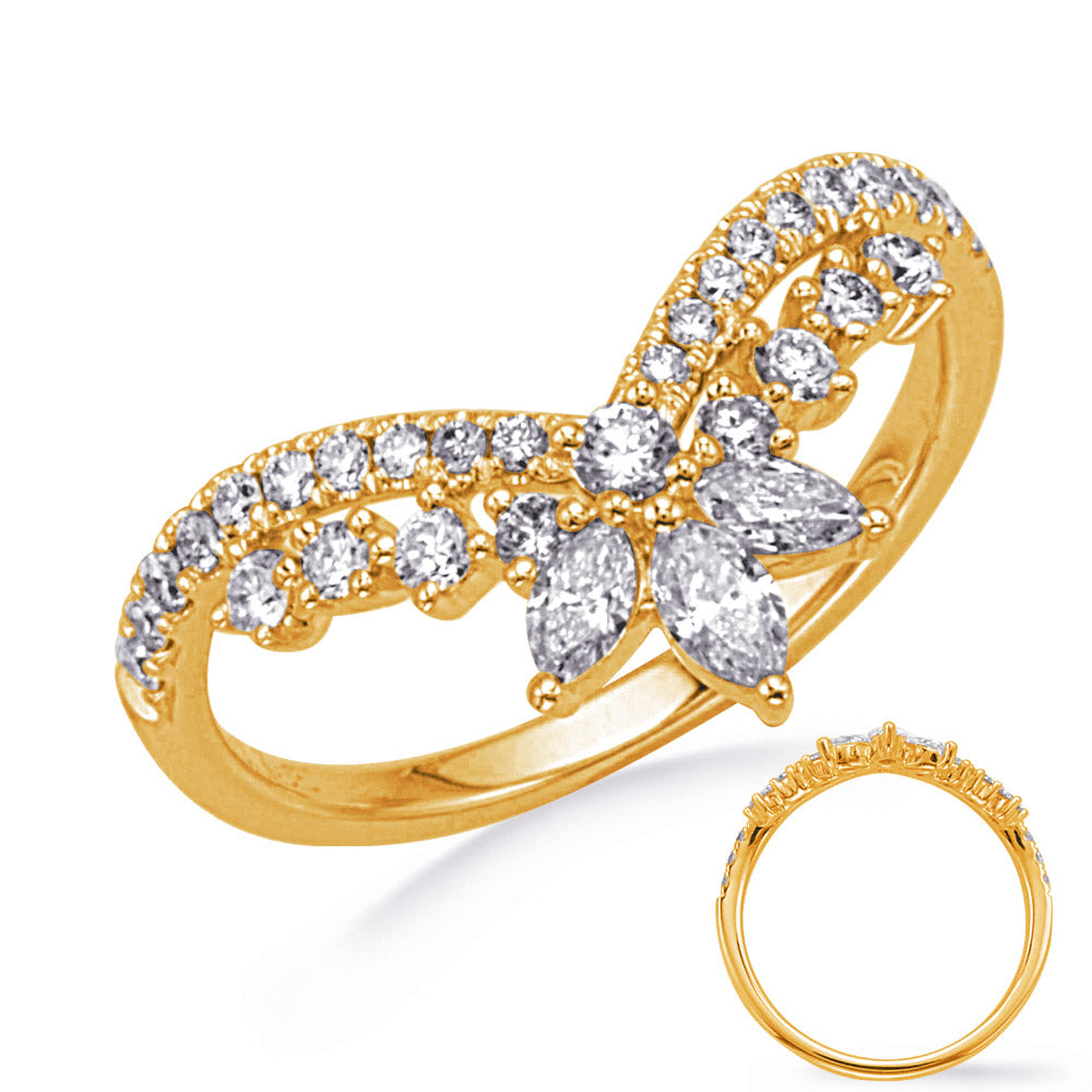 ELIE AZZI 0.62 ctw. YELLOW GOLD DIAMOND RING D4782YG
