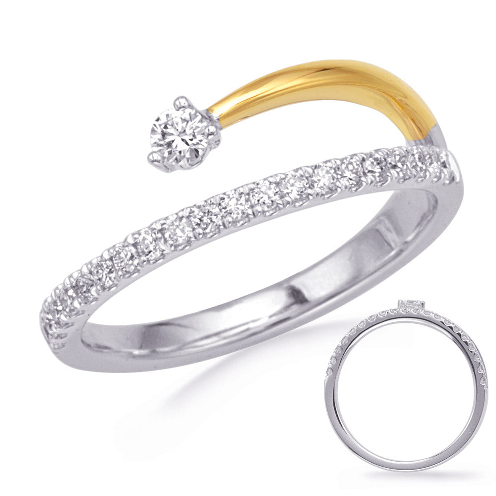 ELIE AZZI 0.30 ctw. WHITE & YELLOW GOLD DIAMOND RING D4788YW