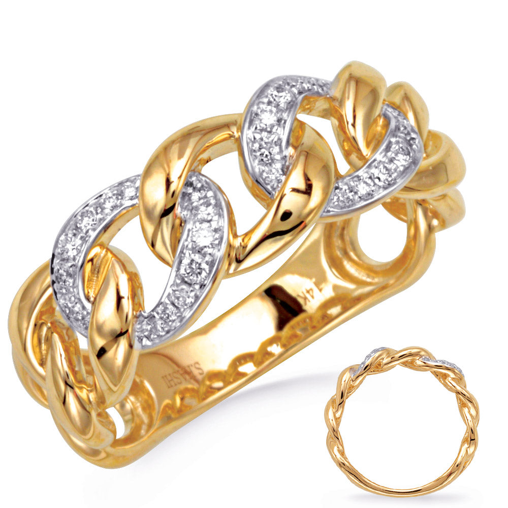 ELIE AZZI 0.19 ctw. YELLOW GOLD DIAMOND RING D4798YG